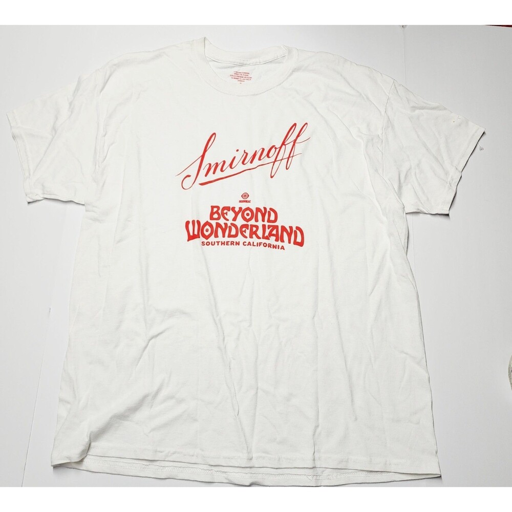 Official Beyond Wonderland x Smirnoff Promo White Tee XL SOUTHERN CALIFORNIA EUC